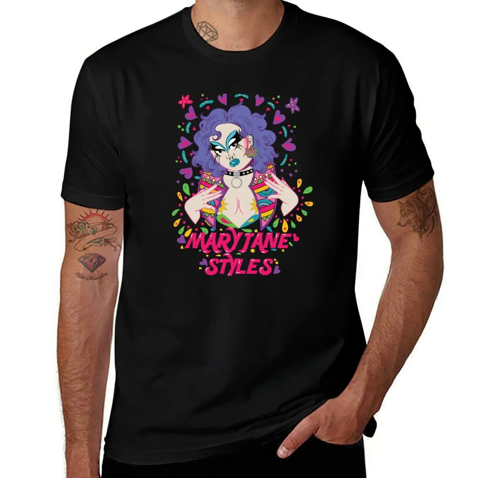 Mary Jane Styles's Psychedelia T-Shirt Plus Size Gym Sports T-Shirt
