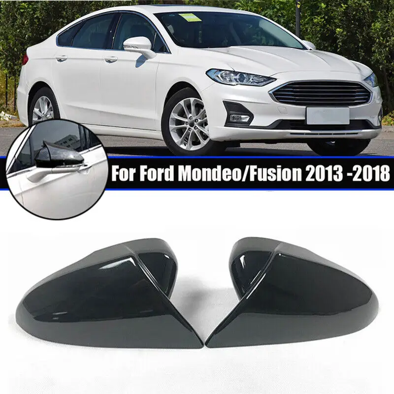 For Ford Mondeo Fusion MK5 MKV5 2013-2018 Rearview Side Mirror Cover Wing Cap Exterior Door Rear View Case Trim Carbon Fiber