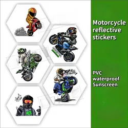 Reflective Motorcycle Stickers Motorbike Racing ATV Fuel Tank Trunk Q Version Moto Stickers and Decals Waterproof Accessories