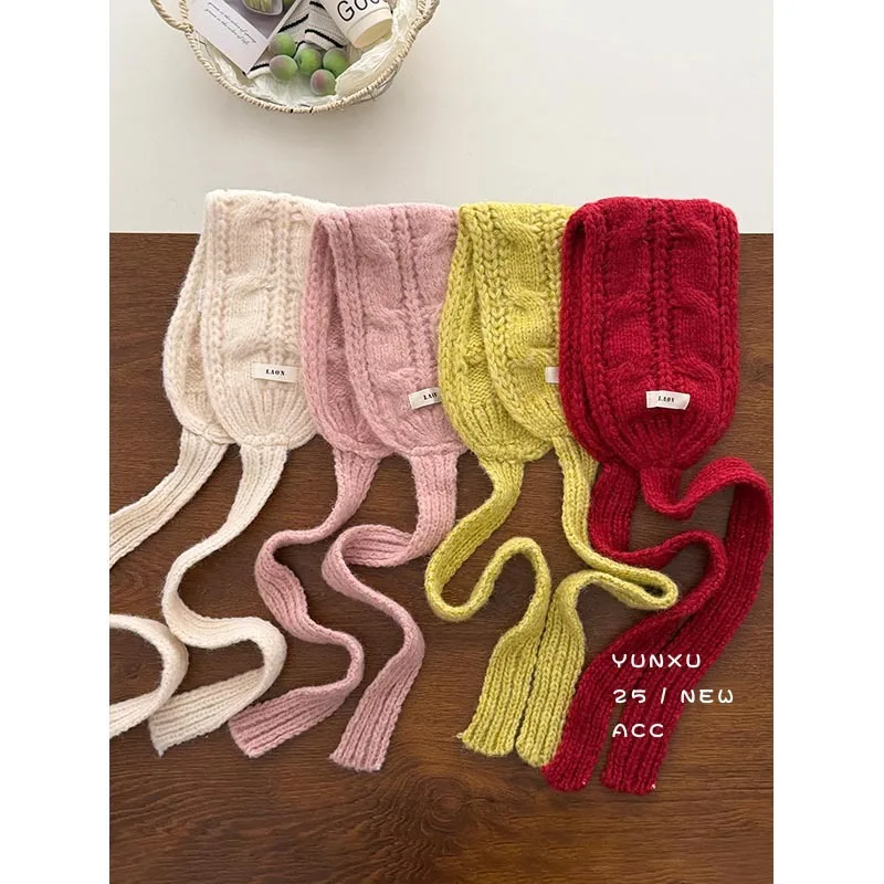 الكورية محبوك تويست عقال النساء الشتاء سميكة الدافئة والباردة غطاء للأذنين ركوب تنوعا غطاء للأذنين الأذن الدافئة الأذن يغطي