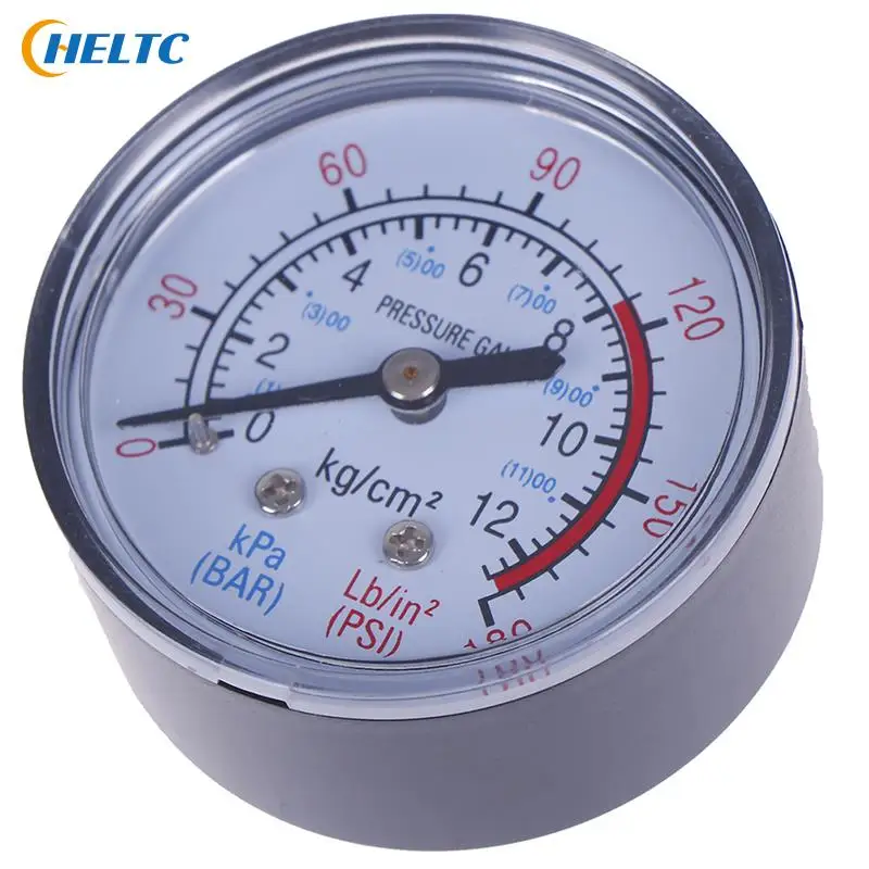 Bar Air Pressure Gauge 13mm 1/4 BSP Thread 0-180 PSI 0-12 Manometer Double Scale For Air Compressor