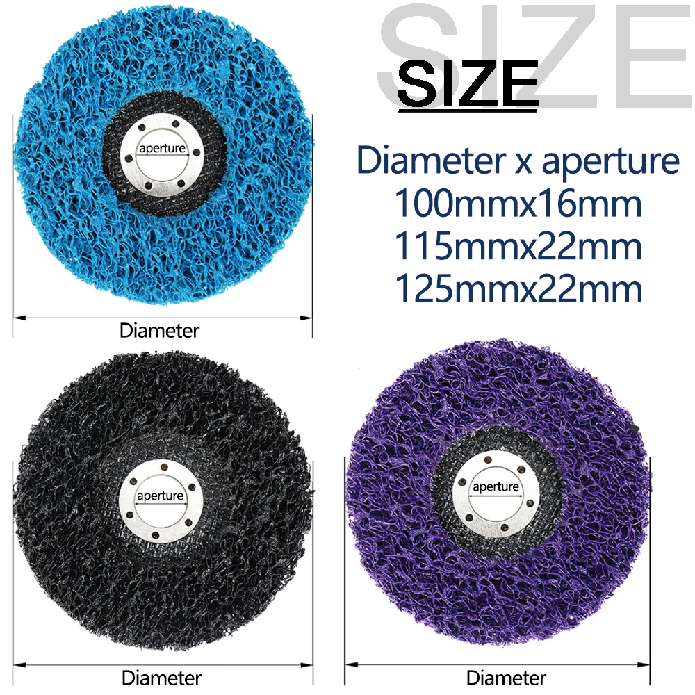 3pcs 100/115/125mm Coral Disc Poly Strip Disc Abrasive Wheel  Polishing Strip Disc Paint Rust Remover Clean For Angle Grinder