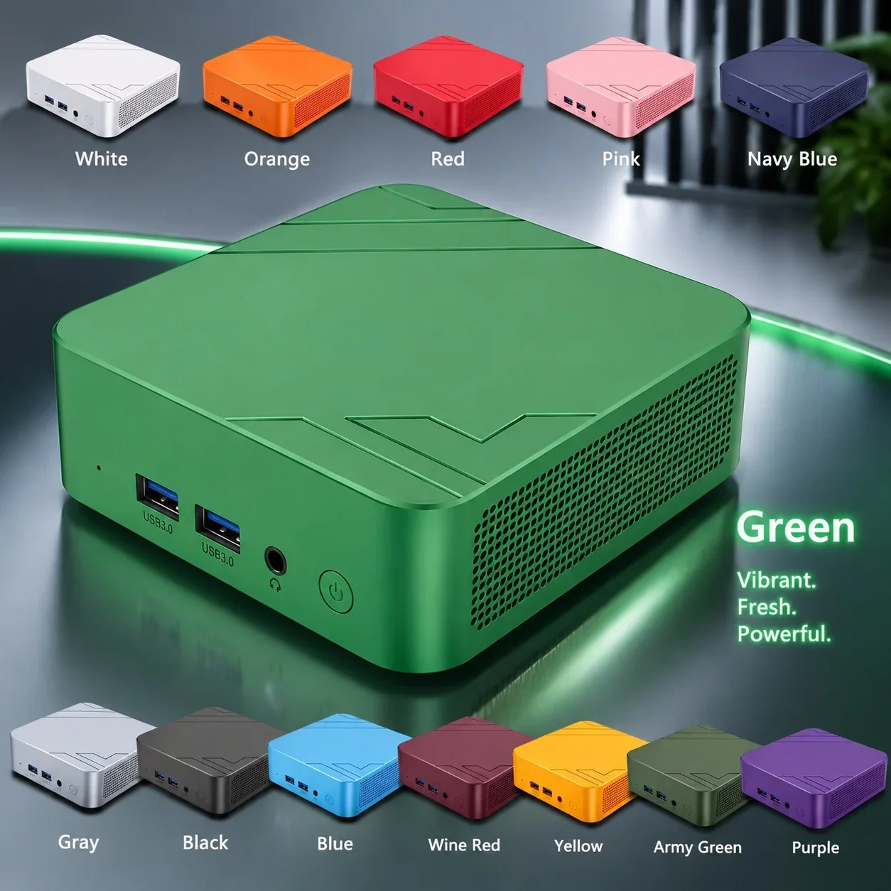 Powerful Intel Core I9-10980HK Multi-Color Optional Gaming Mini Desktop PC 4K Windows 11 16GB RAM 1/2TB SSD WIFI6 BT5.2