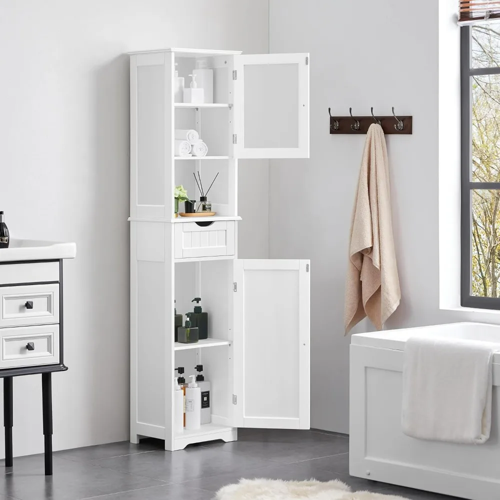 

Bathroom cabinet.Bathroom Storage Cabinet , Wooden Floor Cabinet with Glass Door, Freestanding Storage Organizer with Adjustable