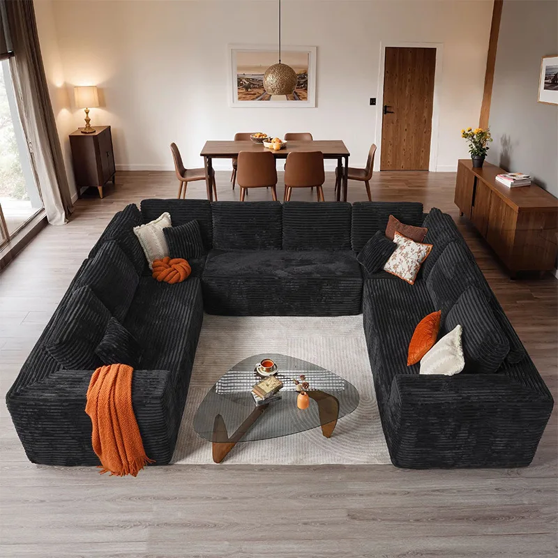 

Concubine seat fabric sofa L-shaped rabbit plush living room compression sofa