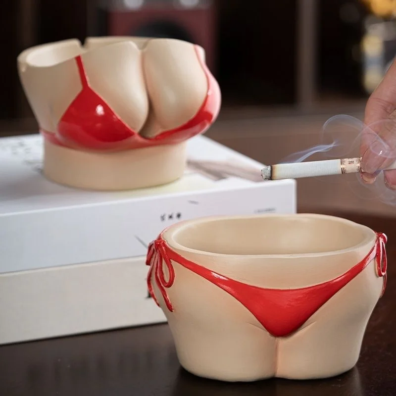 

Creative Sexy Woman resin Ashtray Print Bikini Smoking Accessory Desktop Storage Container Fashion Ins High Sense Couple Decor