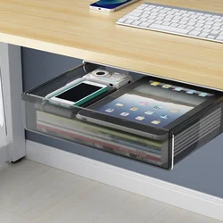 Under Desk Drawer Organizer Type Storage Box Office Desktop Self-Adhesive Stationery Invisible Box Makeup Holder Desk Drawer