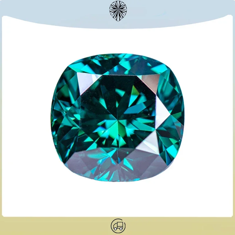 

Moissanite Stone Natural Emerald Green Color Cushion Cut Lab Grow Diamond Wholesale High-quality Gemstones with GRA Certifies