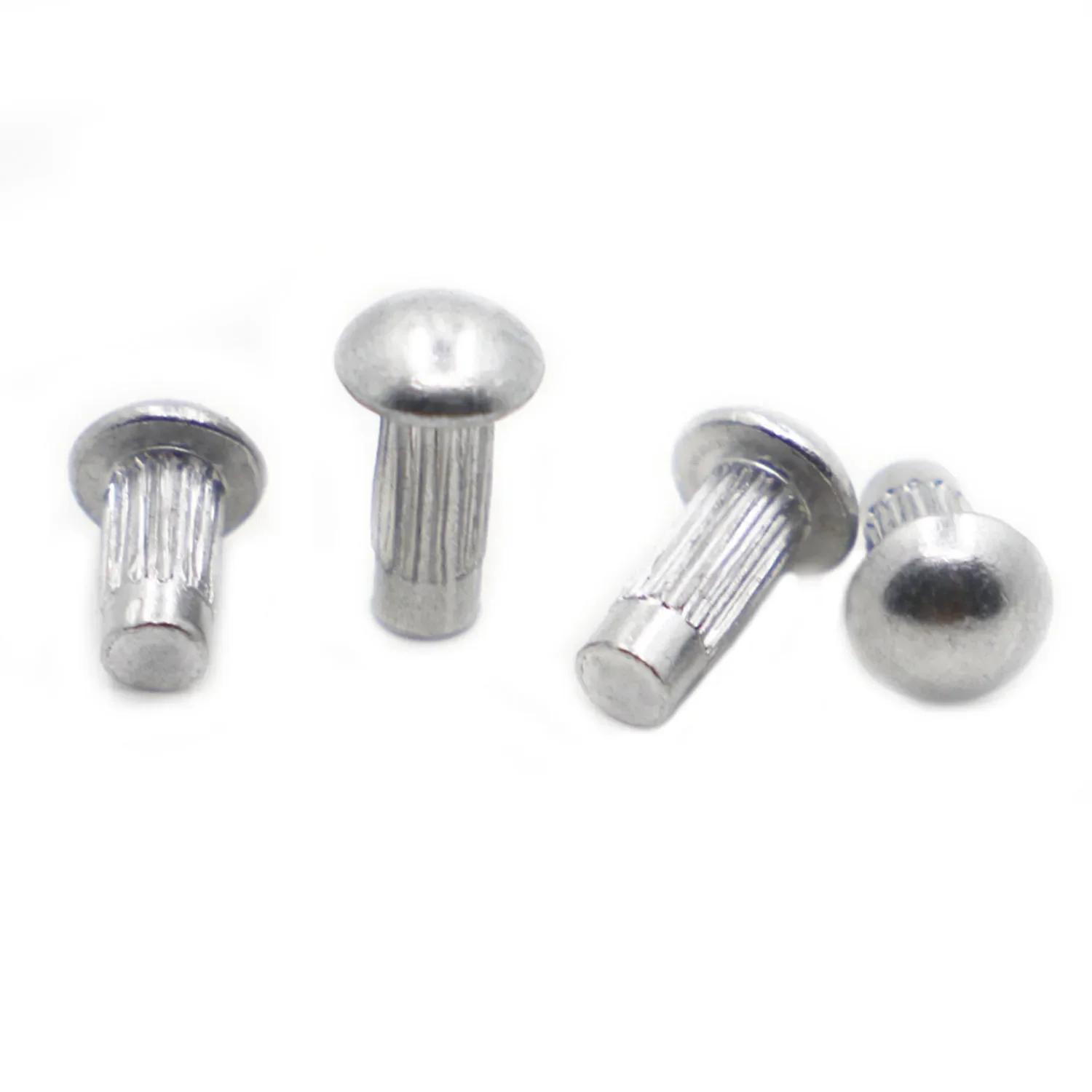 50/100pcs GB827 M2 M2.5 M3 M4 Aluminum Round Button Head Knurled Shank Solid Rivet for Label Name Plate