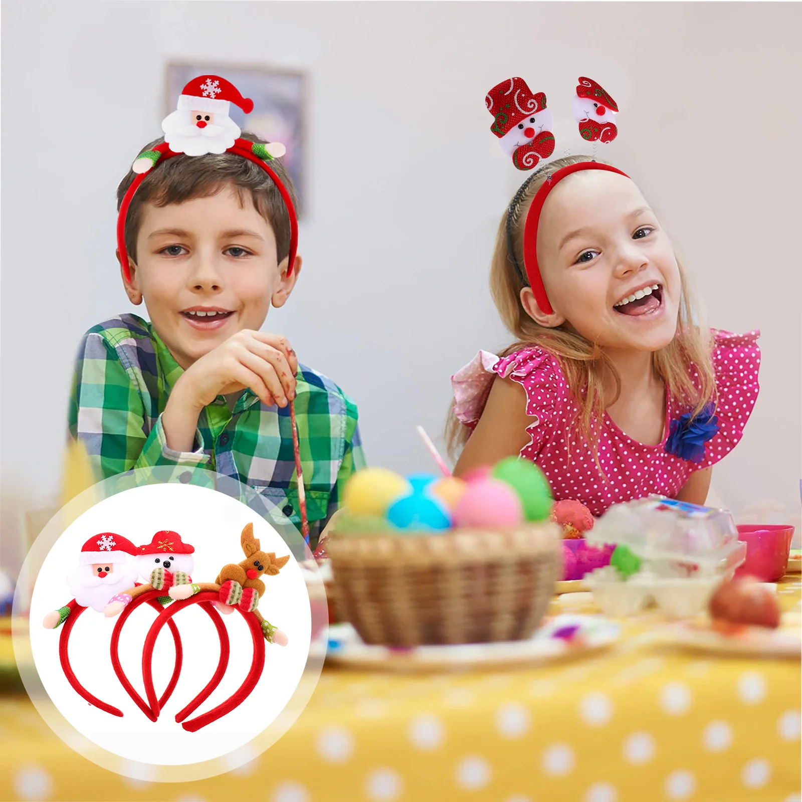 

8Pcs Christmas Headbands Holiday Hairbands Creative Festival Hair Accessories Party Hair Band Xmas Hairband