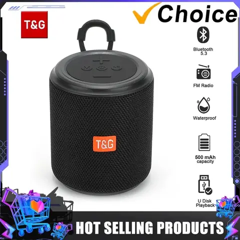 T & G TG351 휴대용 무선 블루투스 5.3 스피커, 지지대 TWS HSP/HFP 핸즈프리 프로파일, L2CAP/A2DP/AVRCP, 베스트셀러 스몰 사이즈