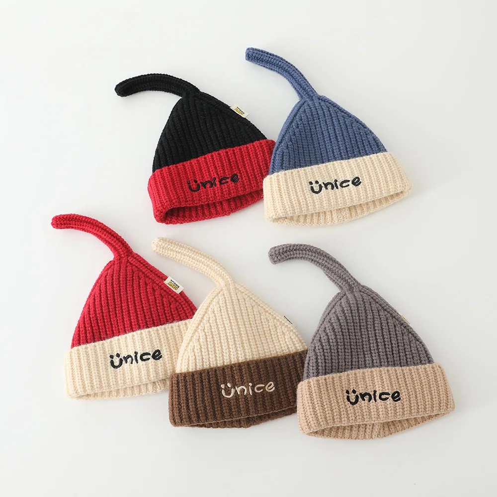 

Теплая вязаная шапка с ушками для детей, осенне-зимняя ветрозащитная универсальная детская шерстяная шапка в корейском стиле для мальчиков и девочек