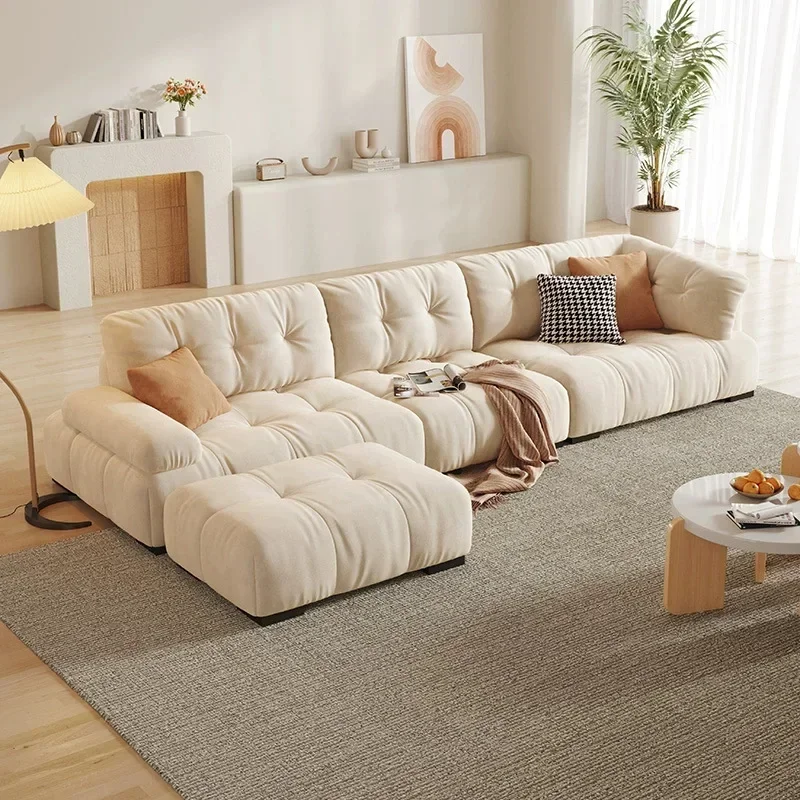 Cream wind cloud marshmallow matte technology cloth high and low armrests large and small households straight row