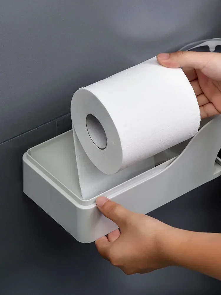 Toilet tissue box wall-mounted non-punching rack