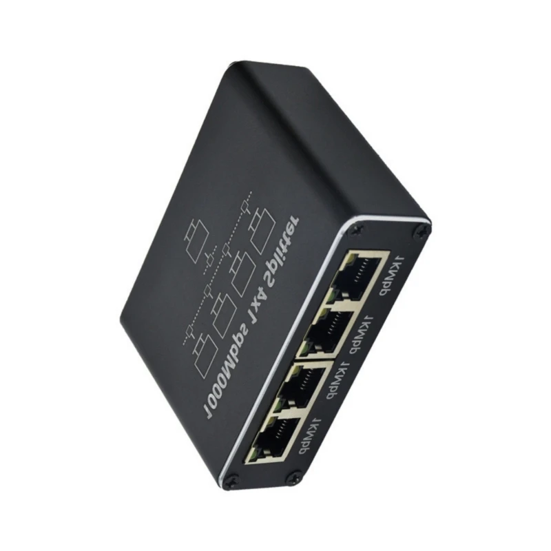 Ethernet Splitter 1 to 2/3/4 High Speed 1000Mbps LAN Converter Adapter for Routers, Computer Display with USB Power Cord  D2RC