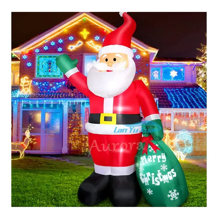 6ft christmas inflatables blow up yard decorations greeting santa claus inflatable with led lights for   garden dec