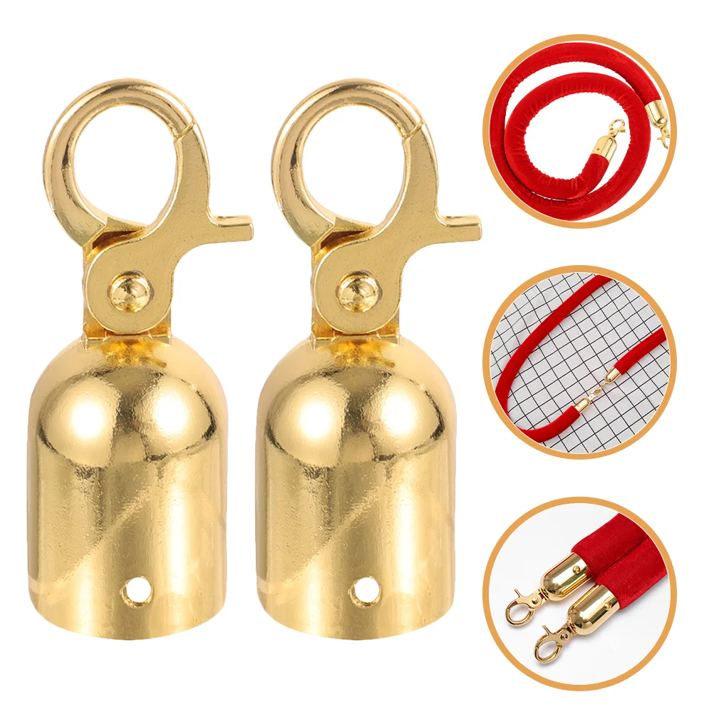 2 Pcs Rope End Stop Rust Resistant Fittings Cord Cap with Hook Stopper Ends Fence Commercial Lock Stainless Steel Metal Decking