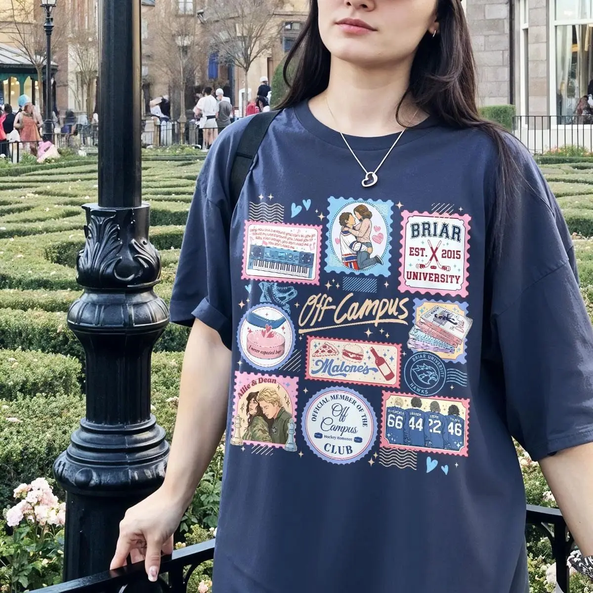 Hockey Romance Series Graham 44 Reading Lover Gift Tee Briar University TShirt Off Campus Hockey Stamps 2026 Merch T Shirt