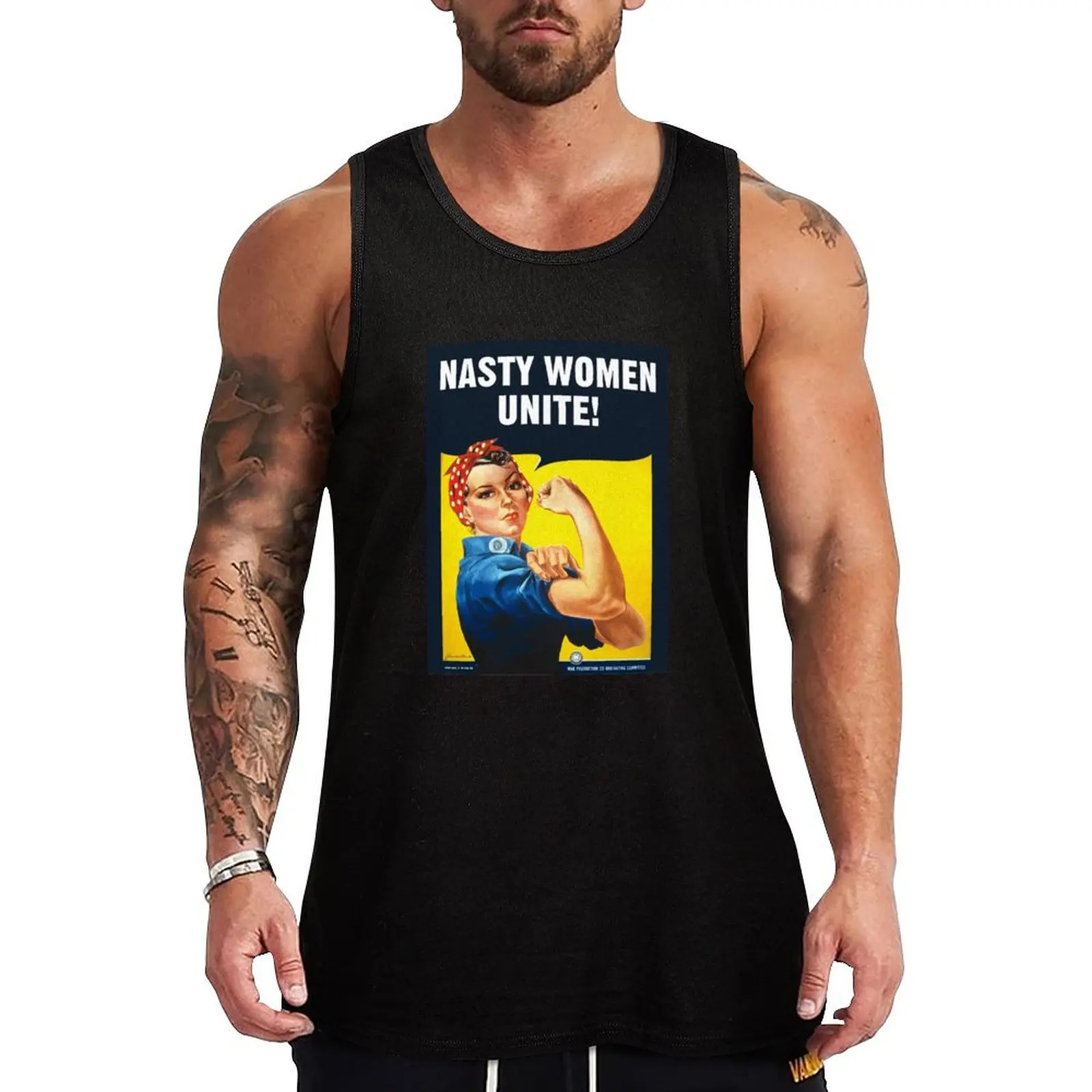 NASTY WOMEN UNITE! - Rosie The Riveter Tank Top Men's sports t-shirt muscle t-shirt