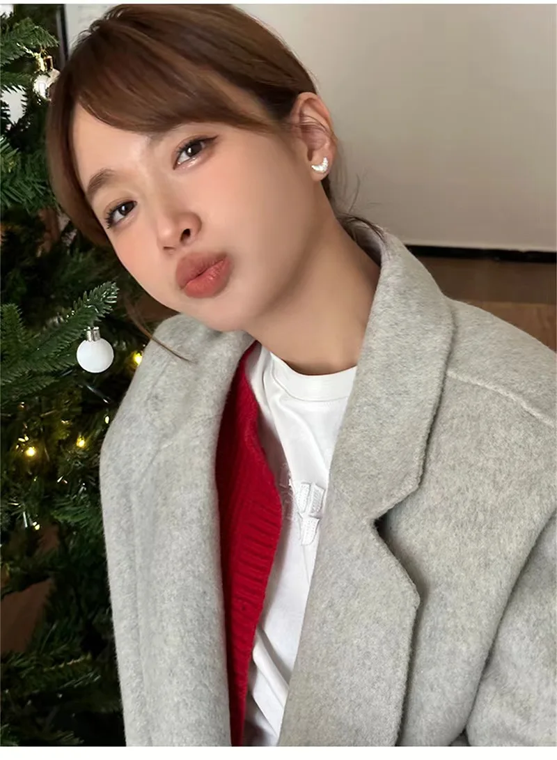 Hypoallergenic Silver Color Metal Croissant Stud Earrings for Women Trendy Creativity Personalized Party Jewelry Gift