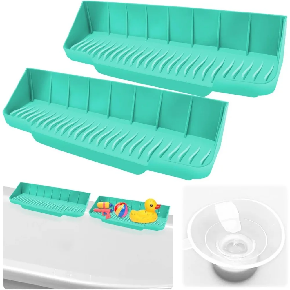 

16,5-дюймовая брызговик для ванны, силиконовая брызговик для ванны с 6 прочными присосками, игровая полка для брызг для ванны для детей