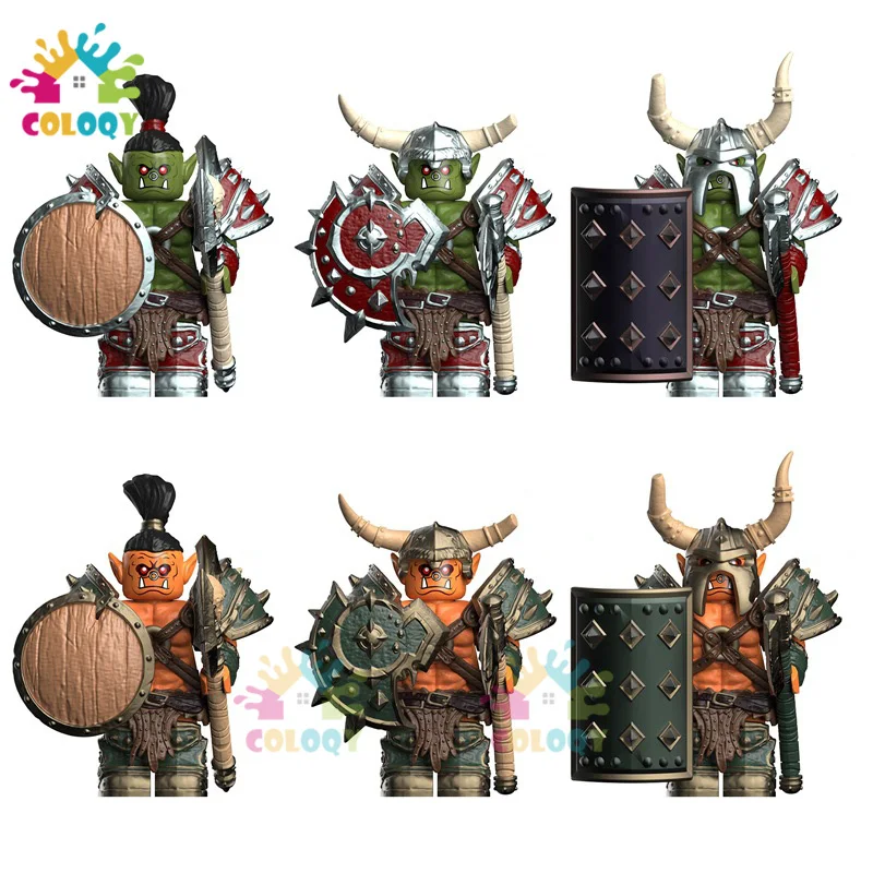 

Kids Toys Anime Game Orc Building Blocks Shield Armor Mini Action Figures Toys For Kids Christmas Gifts