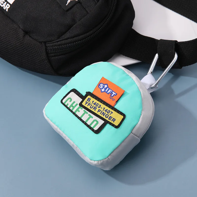 Porte-monnaie Hip Hop avec câble USB pour garçons et filles, mini porte-monnaie à fermeture éclair, sac à clés, cadeau d'anniversaire, tendance créative