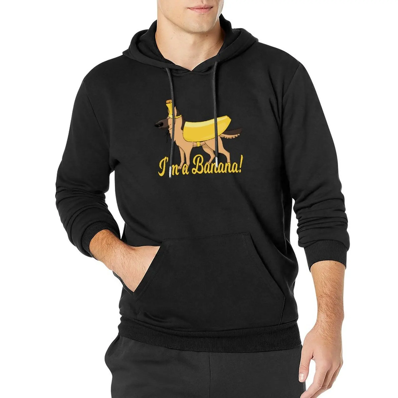 

I'm A Banana German Shepherd Dog Costume Pullover Hoodie men clothing aesthetic clothing mens hoodie