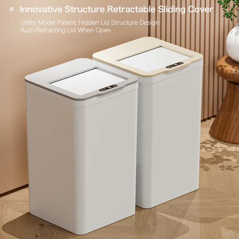 

Умный сенсорный мусорный бак 9 л с автоматическим открытием, крышка с датчиком быстрого движения для кухни, офиса, спальни, ванной комнаты, мусорное ведро