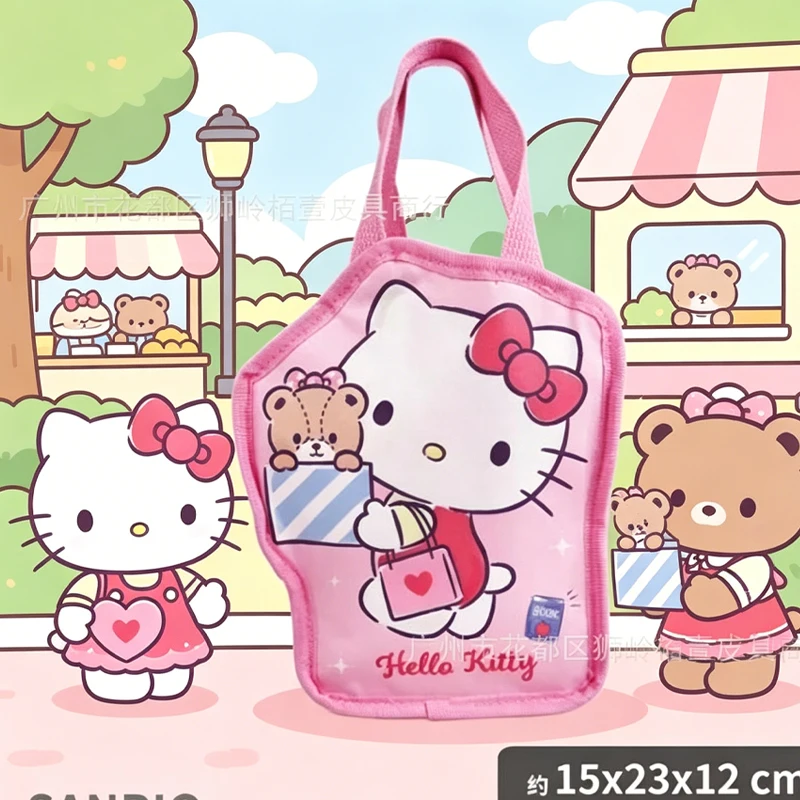 

Hello Kittys Cosmetic Bag Sanrios Cartoon New Handbag My Melody Kawaii Cartoon Insulation Bag Handbag Printing Canvas Tote Bag
