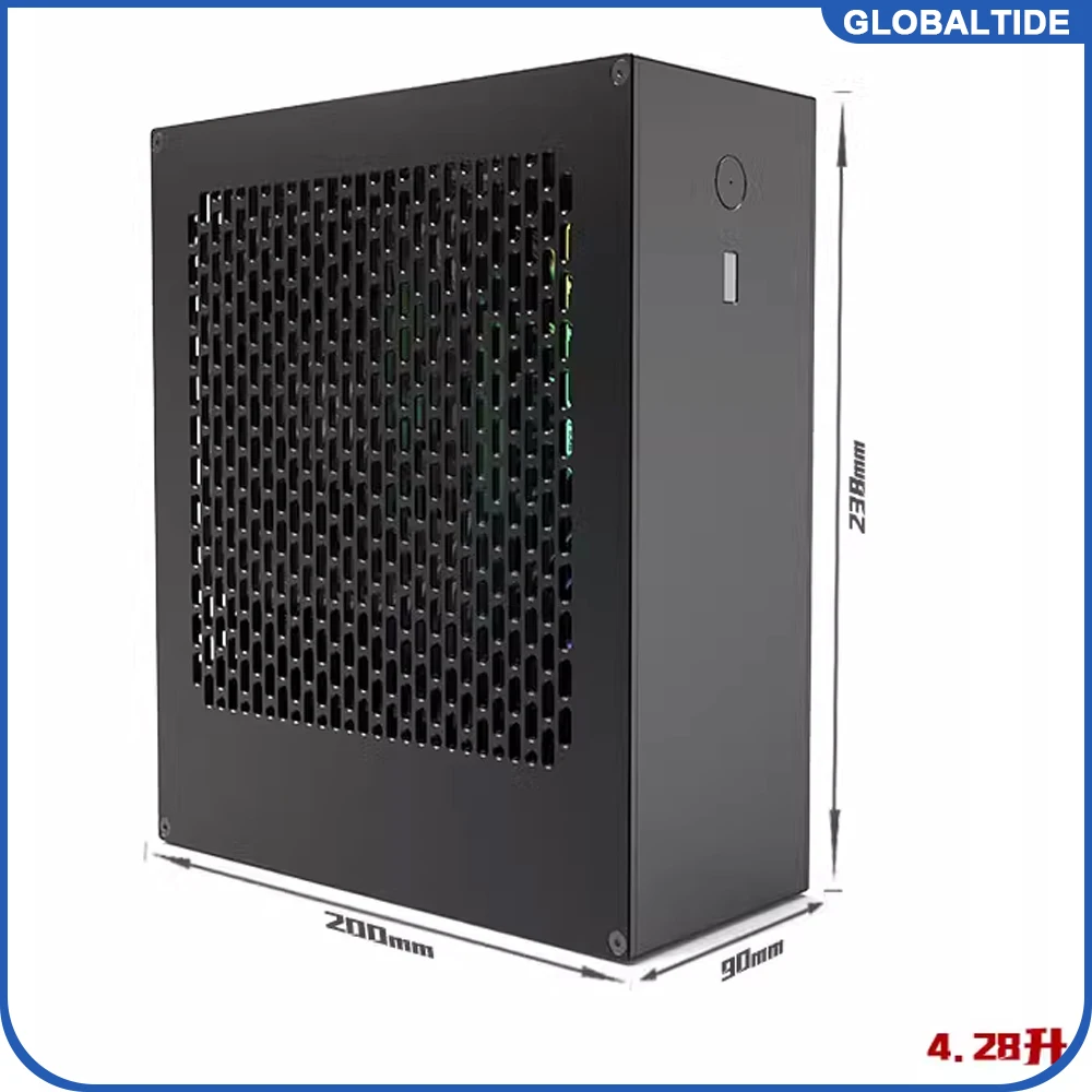5 Liter Mini A24-V5 2.0 Dual Slot Single Display 1u Netzteil Itx-Gehäuse mit Doppelfaser