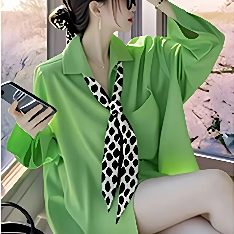 

Long Sleeve Shirts Womens Preppy Cotton Tops Puff Sleeves Striped Pattern Stand Collar Autumn Retro Office Feminine Looks