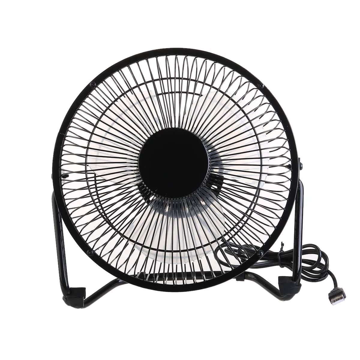 

120cm Cable 8-Inch 360-Degree Rotatable 2-Mode USB Metal Fan Black Brushless Motor 3 Plastic Blades Pc Laptop Mini Metal Fan