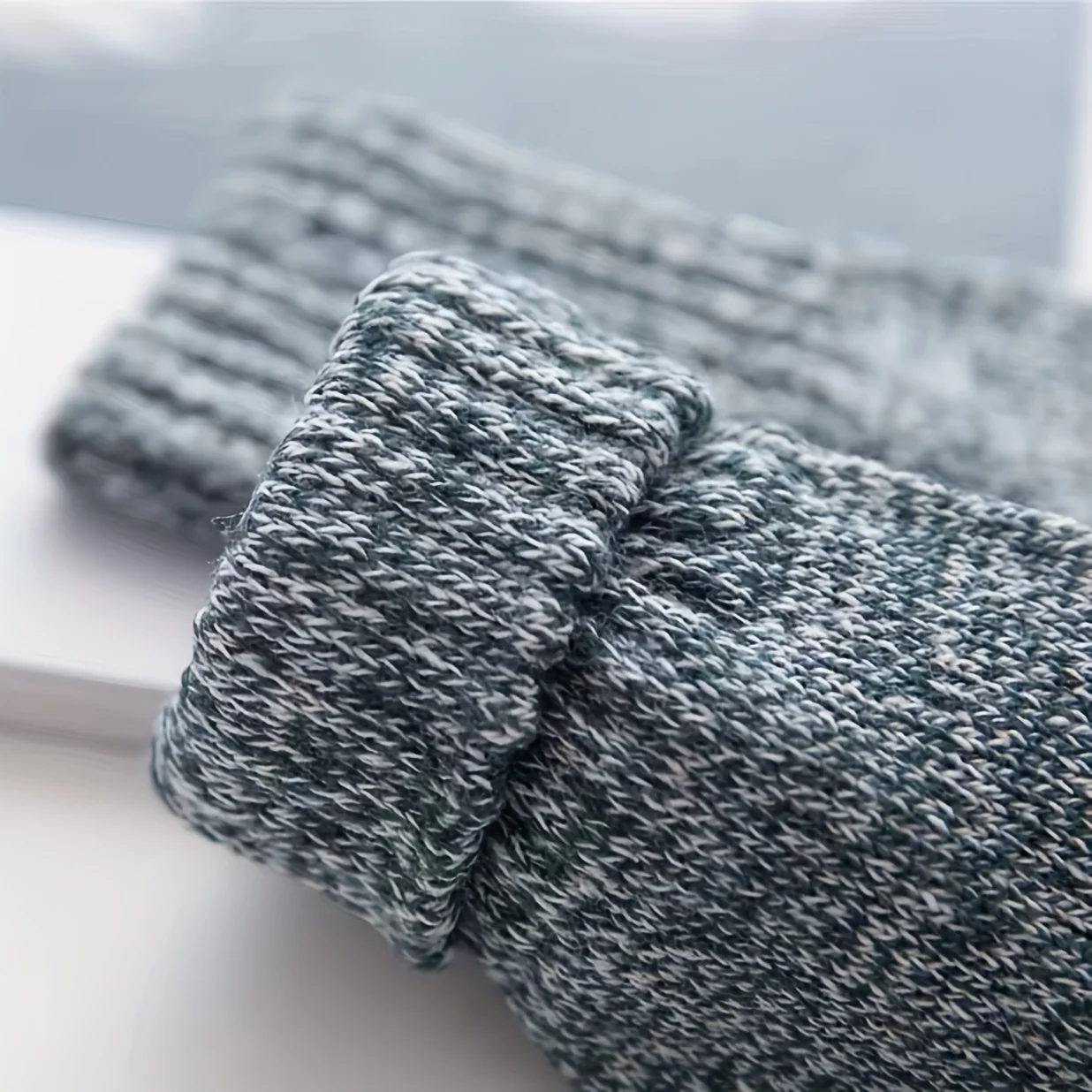 10 أزواج من الجوارب الشتوية النسائية - جوارب سميكة متماسكة ودافئة على شكل قارب، طراز قديم، مريح للاستخدام في الهواء الطلق