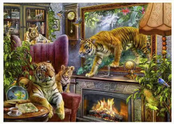 

Animal Tigers 18CT 16CT 14CT Unprinted Top Quality Cross Stitch Kits Embroidery Art DIY Handmade Needlework Home Decor