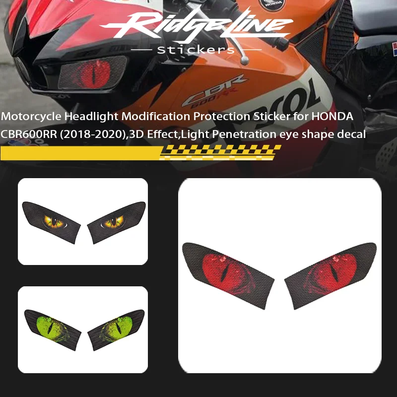 

Motorcycle Headlight Modification Protection Sticker for HONDA CBR600RR (2018-2020),3D Effect,Light Penetration eye shape decal