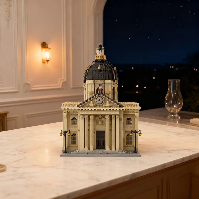 

4353 детали MOC: Модульная модель городской улицы Института Франции, строительные блоки, креативный подарок, коллекционный декор, премиум-класс для детей