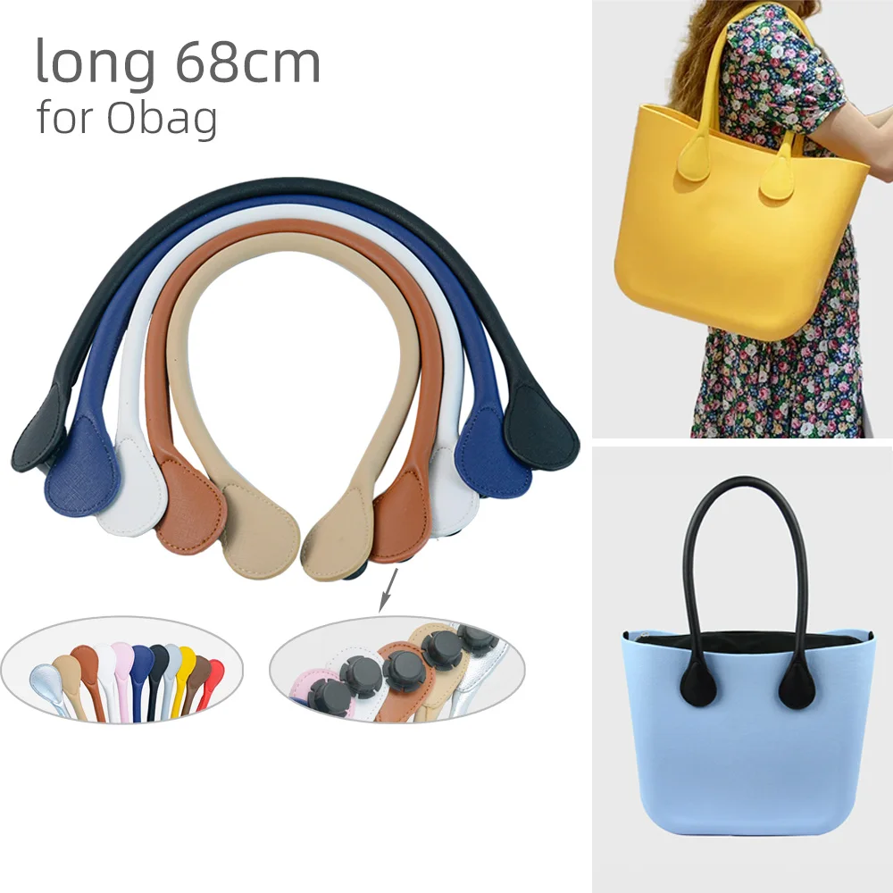 New 1 Pair Short Long Round Pu Leather Handle for Obag Classic Mini Chic O Bag Straps Replacements Accessories