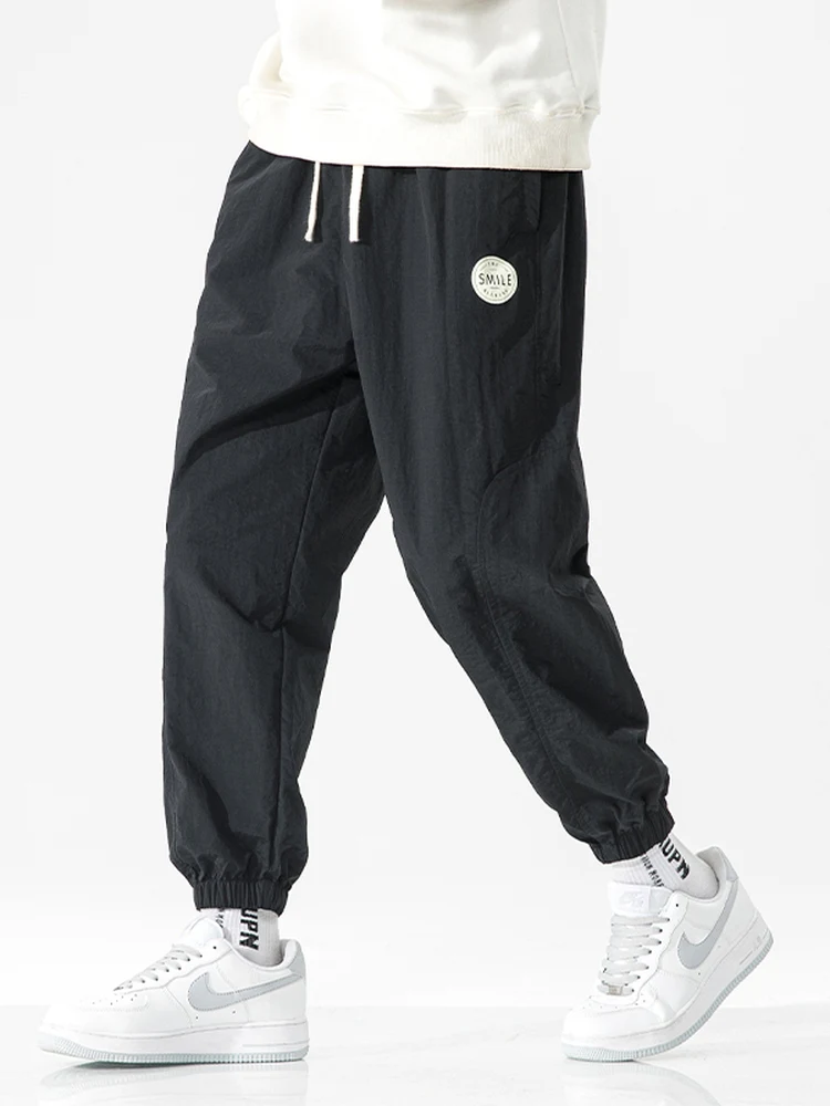 

Модные повседневные спортивные брюки для мужчин, лето 2025, свободный крой, американский стиль, укороченные, универсальные, длинные брюки-чинос