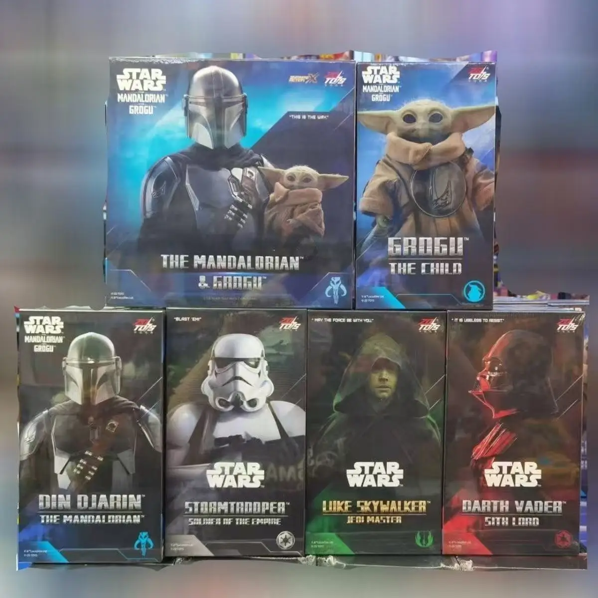【stock-disponible】figura-de-accion-original-zd-toy-1-10-star-wars-mandalorian-grogu-stormtrooper-modelo-coleccionable
