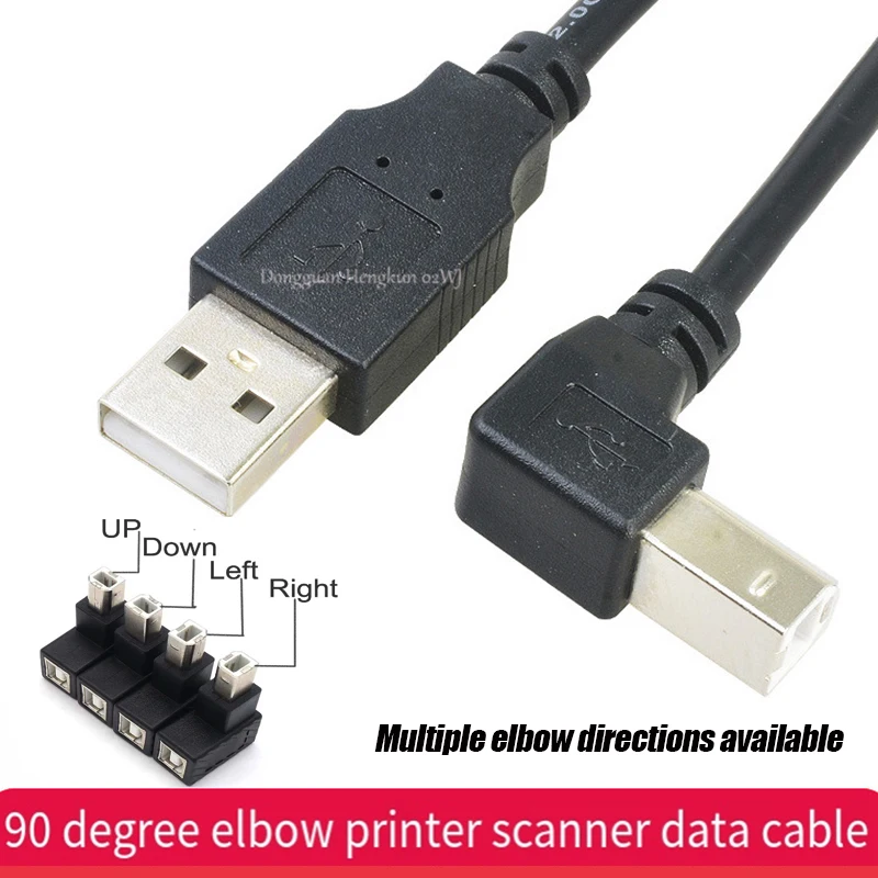 

Right & Left 90 Degree Elbow USB 2.0 A Male to USB B Male Type B BM Right Angle Printer Scanner Cable 0.3m-5m BM Angled Cable