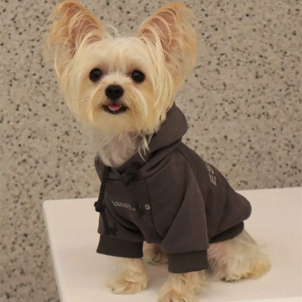 

Polyester/Plush Thickened Warm Dog Sweater Soft Comfortable Dog Hoodie Sweatshirt Warm Two-legged Puppy Coat Outdoor