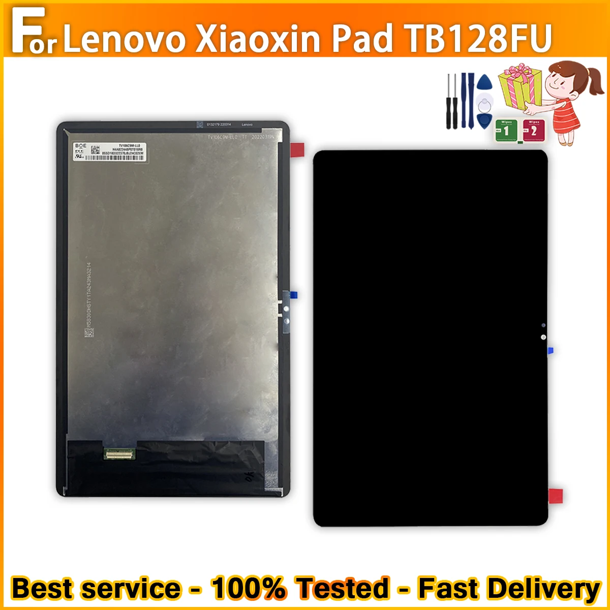 10.6'' LCD Display For Lenovo Tab M10 Plus 3rd Gen TB125FU TB128FU TB128XU LCD Touch Screen Digitizer Panel Assembly Parts