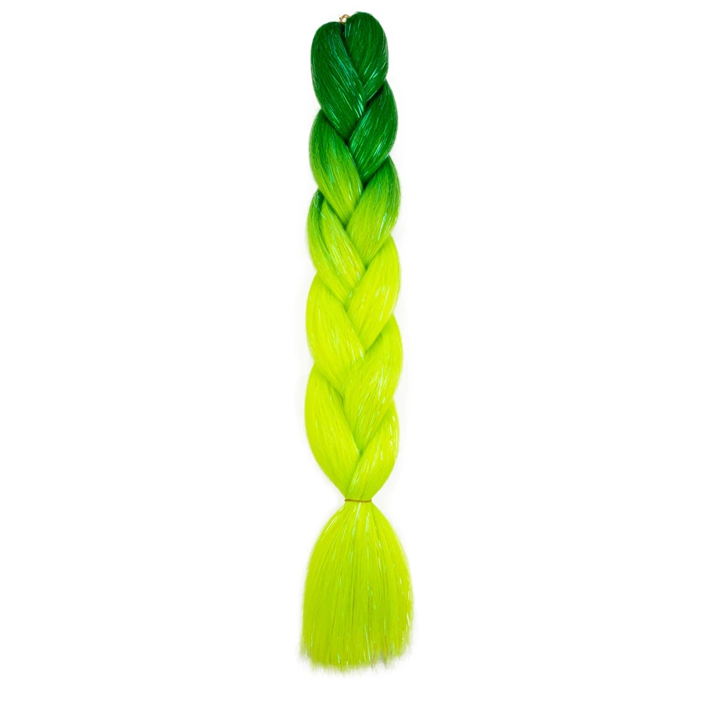 Synthetische Ombre 24Inch Glitter Jumbo Vlechten Extensions Sparkle Regenboog Gekleurde Vlechten Haar Voor Vrouwen Groothandel Diy Kapsel