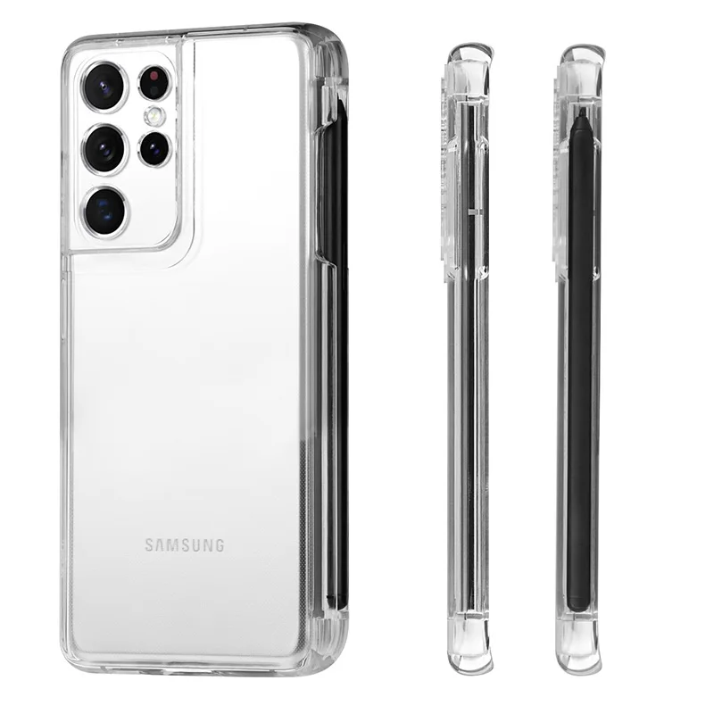 Case with Stylus For Samsung Galaxy S21 Ultra 5G SPEN transparent stylus slot all-inclusive cover SM-G998