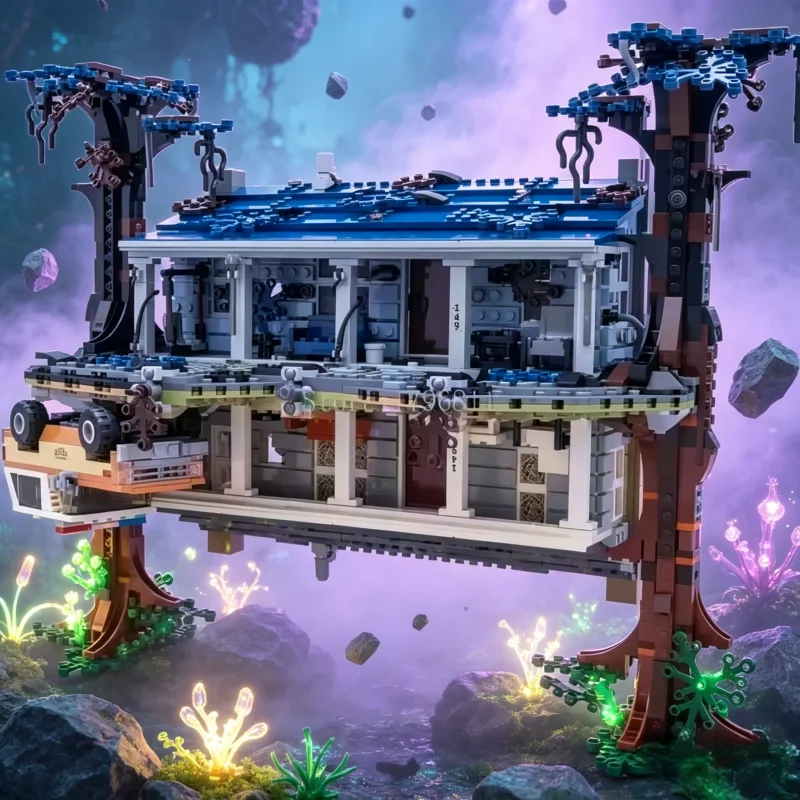 Nouveau modèle de construction de maison MOC Upside-Down World, 2287 pièces, ornement de maison, blocs de construction, cadeau pour garçons et filles
