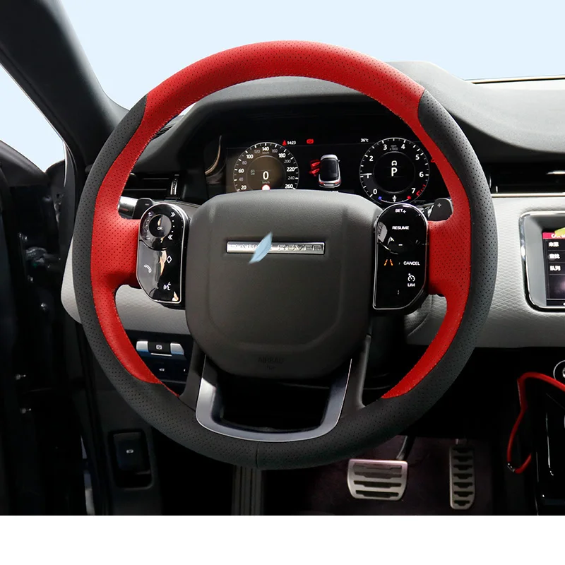 

Genuine Leather for Land Rover Range Rover Evoque Velar Defender Discovery Hand Sewing Car Steering Wheel Cover Car Accessories