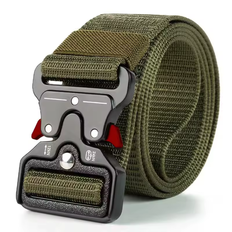 Red Ears Plastic buckle tactical belt men's multifunctional military fan canvas belt outdoor faux nylon training waist belt - Image 22