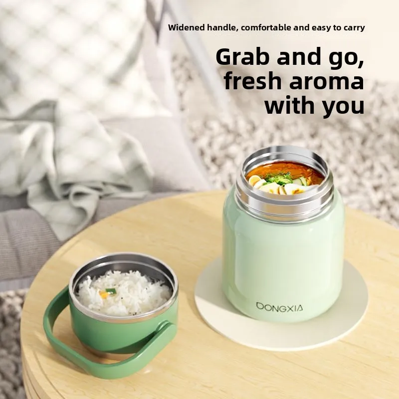 

Stainless Steel Insulated Lunch Box Long Lasting Thermal Soup Cup for Office Workers Women Carry Meal Bento Box Dinner Bucket