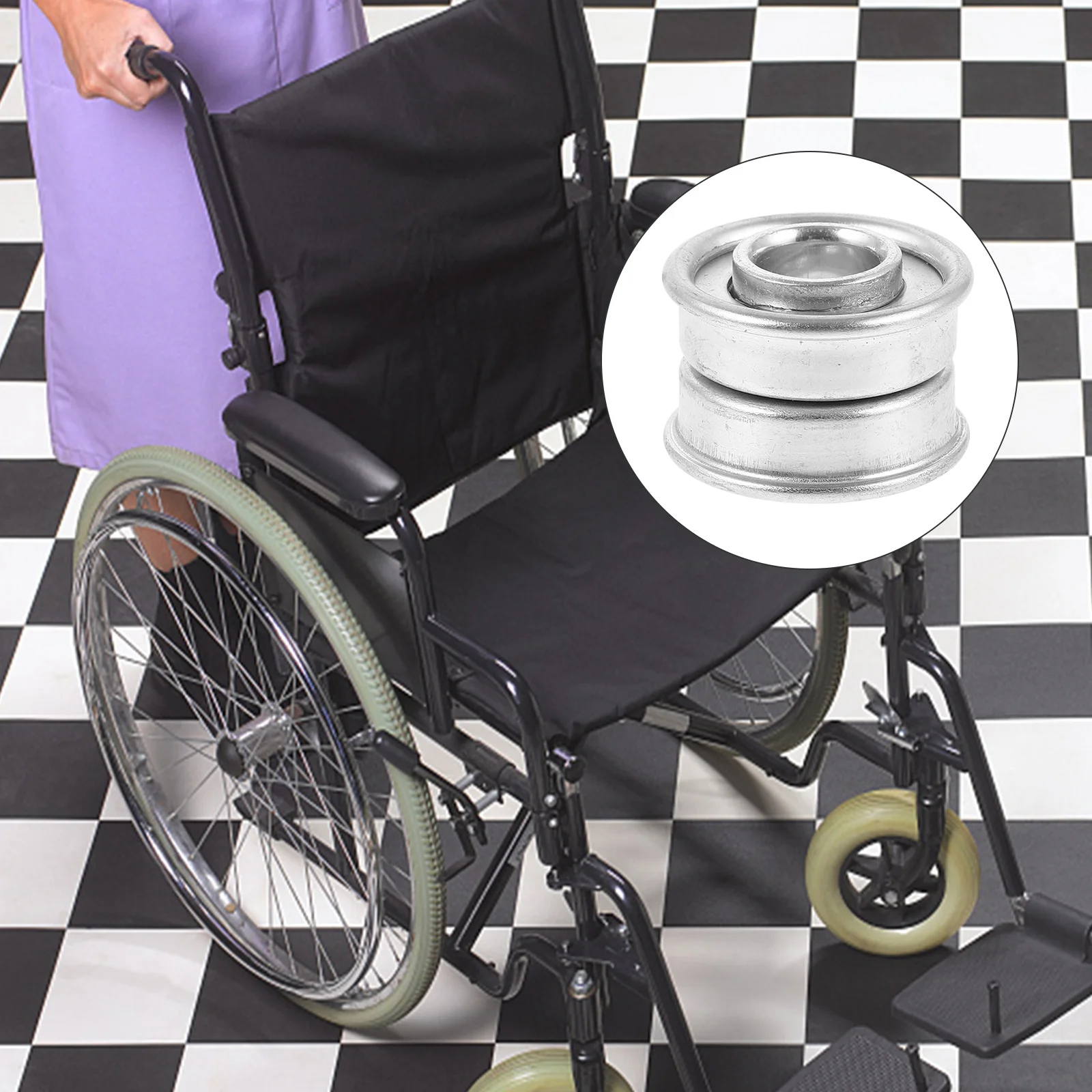 

2Pcs Wheelchair Accessory Front Wheel Bearing Steel Bearings for Stable Support and Easy Maintenance Wheelchair Fork Bearing